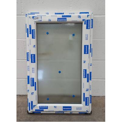 White Plastic uPVC Window Double Glazed PW067 603x940mm Plai...