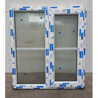 White Plastic uPVC Window Double Glazed PW085 898 x 998mm Centre Bar