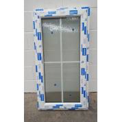 White Plastic uPVC Window Double Glazed PW088 604x1145mm Cottage