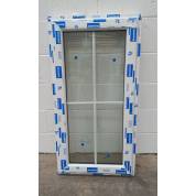 White Plastic uPVC Window Double Glazed PW089 604 x 1145mm Cottage