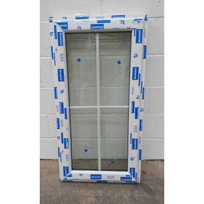 White Plastic uPVC Window Double Glazed PW089 604 x 1145mm C...