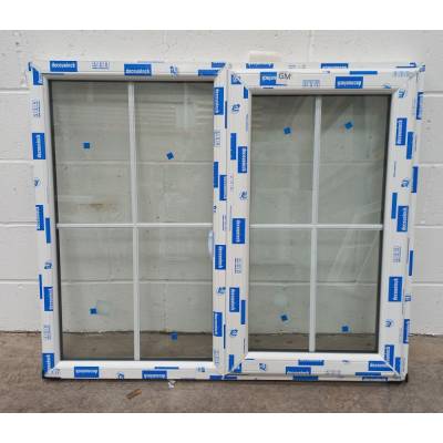 White Plastic uPVC Window Double Glazed PW092 1174x997mm Cot...