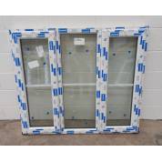White Plastic uPVC Window Double Glazed PW061 1320x1175mm Centre Bar