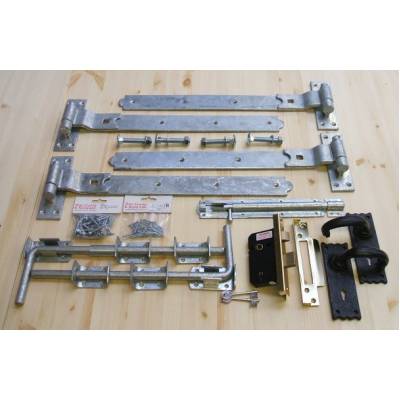 Garage Door Ironmongery kit - 5 Lever Lock, Handles, Bolts and Screw Pack