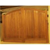Driveway Gate Bespoke Arched Arch Wooden Timber Sapele Hardwood Gates  84"x96" 