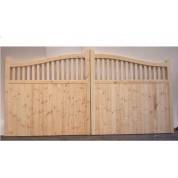 Driveway Gate Bespoke Softwood Arched Spindle Wooden Gates Timber 84"x120" 