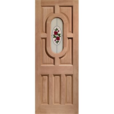 Hardwood Acacia External Door Wooden Byron Single Glazed - D...