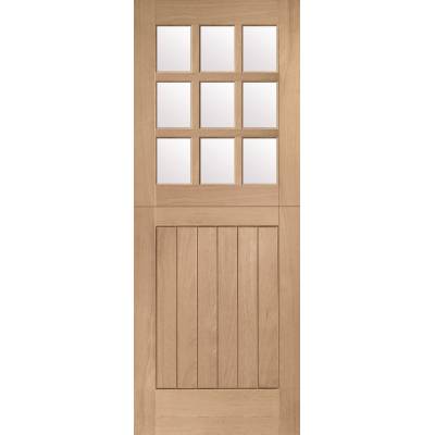Oak 9 Light Stable External Door Wooden Timber Clear Double ...
