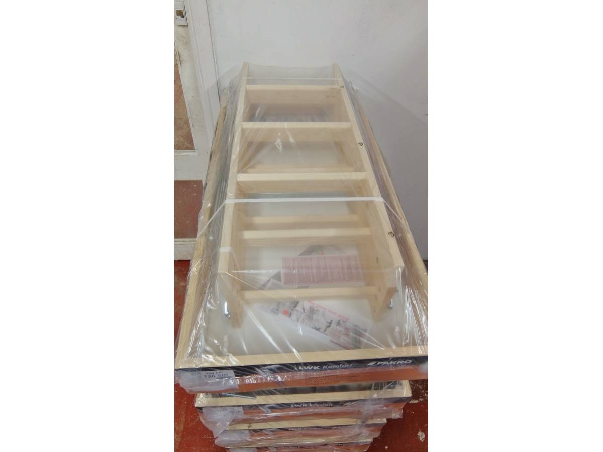 Timber Loft Ladder 1200x600 Folding Handrail Draught Sealed Wooden Timber Loft Ladder 1200x600 Folding Handrail Draught Sealed Wooden White Hatch