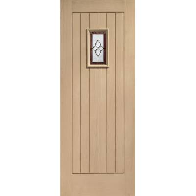 Oak Chancery Onyx External Door Wooden Timber Triple Glazed  - Door Size, HxW: 