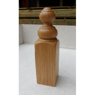 Corner Block Finished Oak Finial Kitchen Knobs Wooden Timber - Pack Size: 