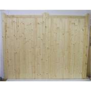 Driveway Gate Bespoke Wooden Timber Softwood Square Top With Horns 84"x96" 
