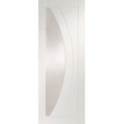 White Primed Salerno Glazed Panel Internal Door Interior 