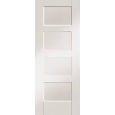 White Primed Shaker 4 Panel Internal Door Interior - Door Size, HxW: 