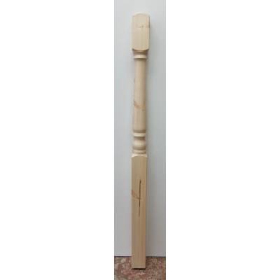 Pine Colonial Newel Post & Base One Piece Stair Wooden T...