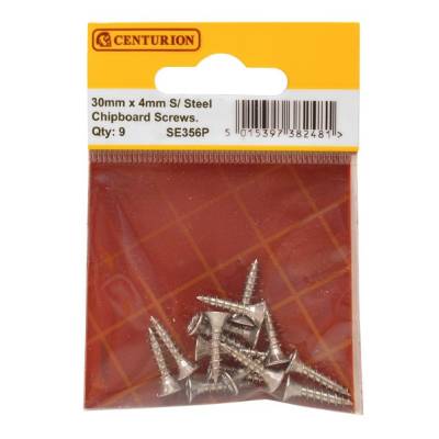 Stainless Steel Countersunk Screws 4mm x 30mm 9pc CRCS Head ...